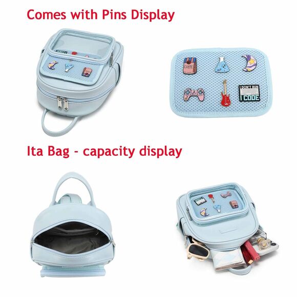 9514 Kawaii Ita Bag - Clear Window Pin Display Backpack Purse for Anime main image 5